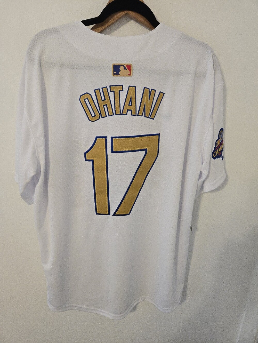 NWT Shohei Ohtani LA Dodgers Men XL Jersey World Series Champions 2024 White Gol